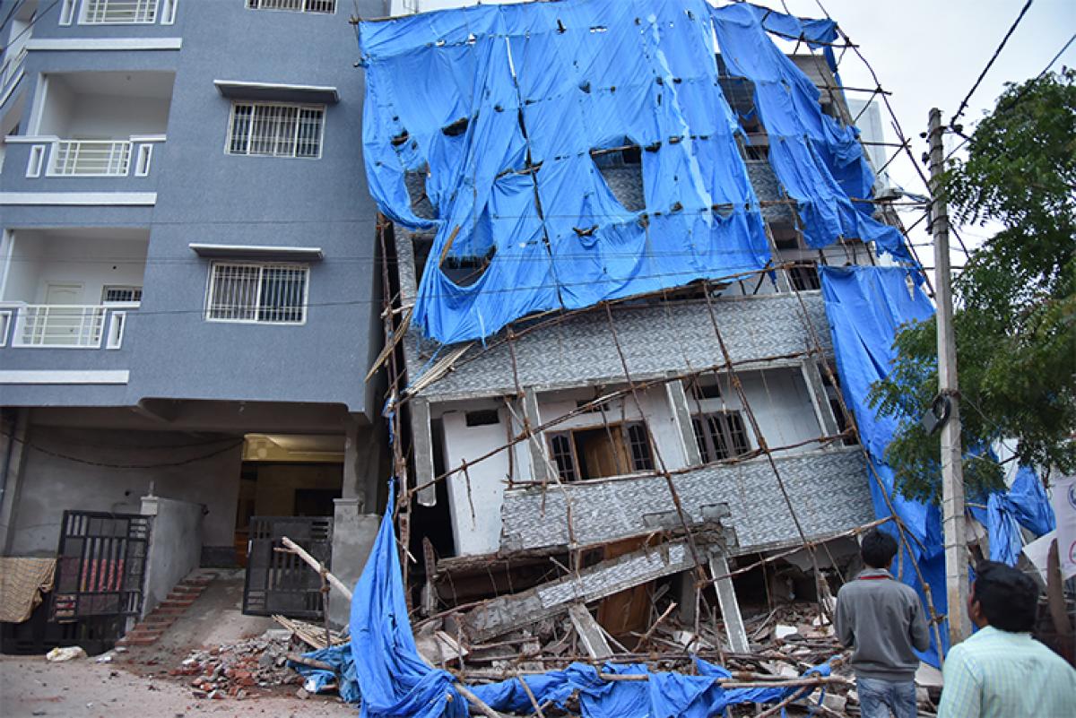 Under-construction building collapses; no casualties
